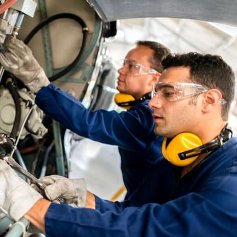 Engineers working